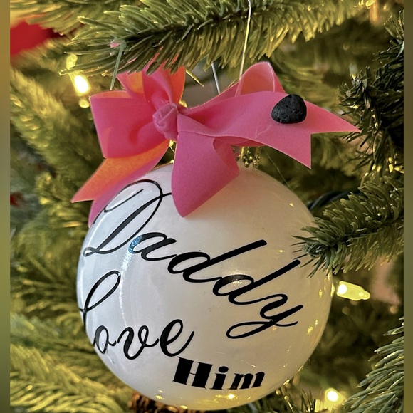 But Daddy I Love Him Christmas Tree Ornament - Picture 2 of 3